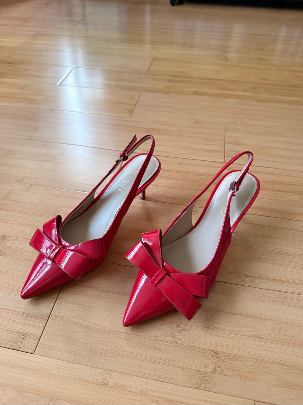 Marc Fisher - Allon - Patent Slingback Heel with Bow Detail - Red - Size 7
